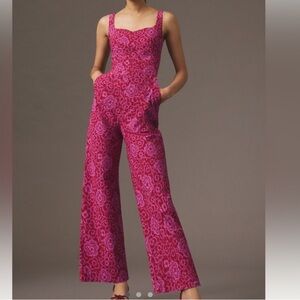 Anthropologie Maeve Vibrant Floral Jumpsuit